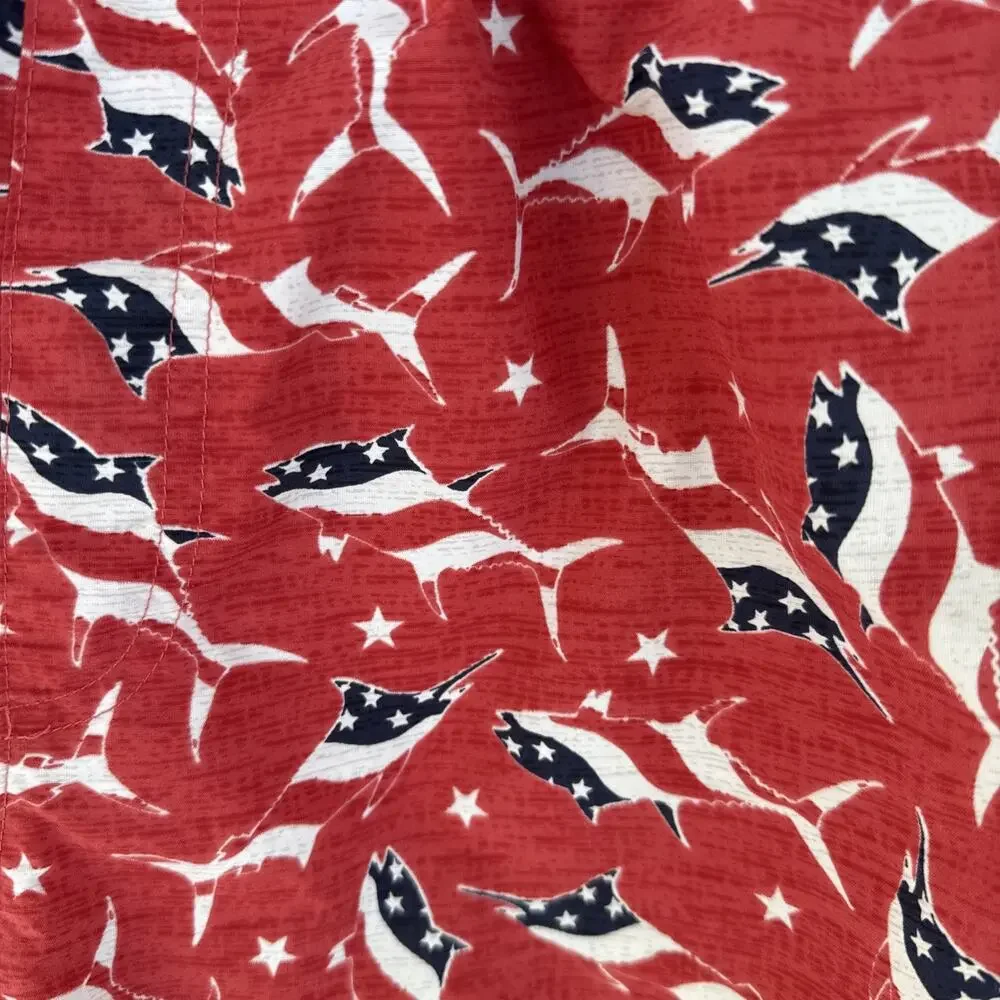 Columbia PFG Swim‎ Trunks Men's M Sailfish Print 0072 35” W 6” Insm Summer 4th